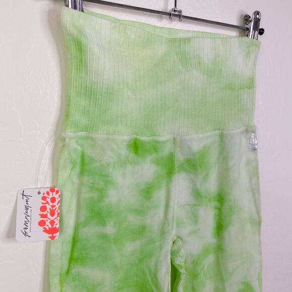 Free People Movement Good Karma Tie Dye Leggings Electric Pistachio Green XS S - Picture 4 of 12